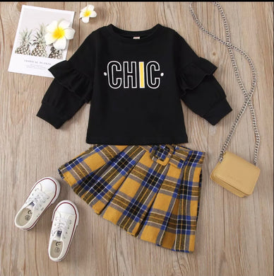 “Chic” Little Girls 2-Piece Set – Stylish Top & Bottom Outfit