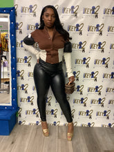 Load image into Gallery viewer, “Brown Suga” Faux Leather Jacket – Stylish Fall Outerwear for Women