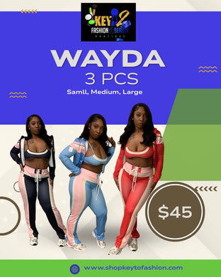 “Wayda” 3 Piece Women’s Set – Stylish Crop Top, Jacket & Pants Outfit