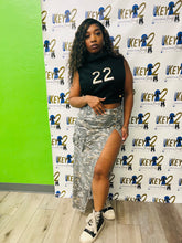 Load image into Gallery viewer, “Army” Long Slit Skirt for Women – Olive Green Camo Maxi Skirt