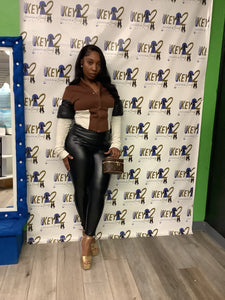 “Brown Suga” Faux Leather Jacket – Stylish Fall Outerwear for Women