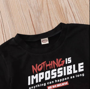 “Impossible” Boys’ Short Set – Cool, Confident & Ready for Action